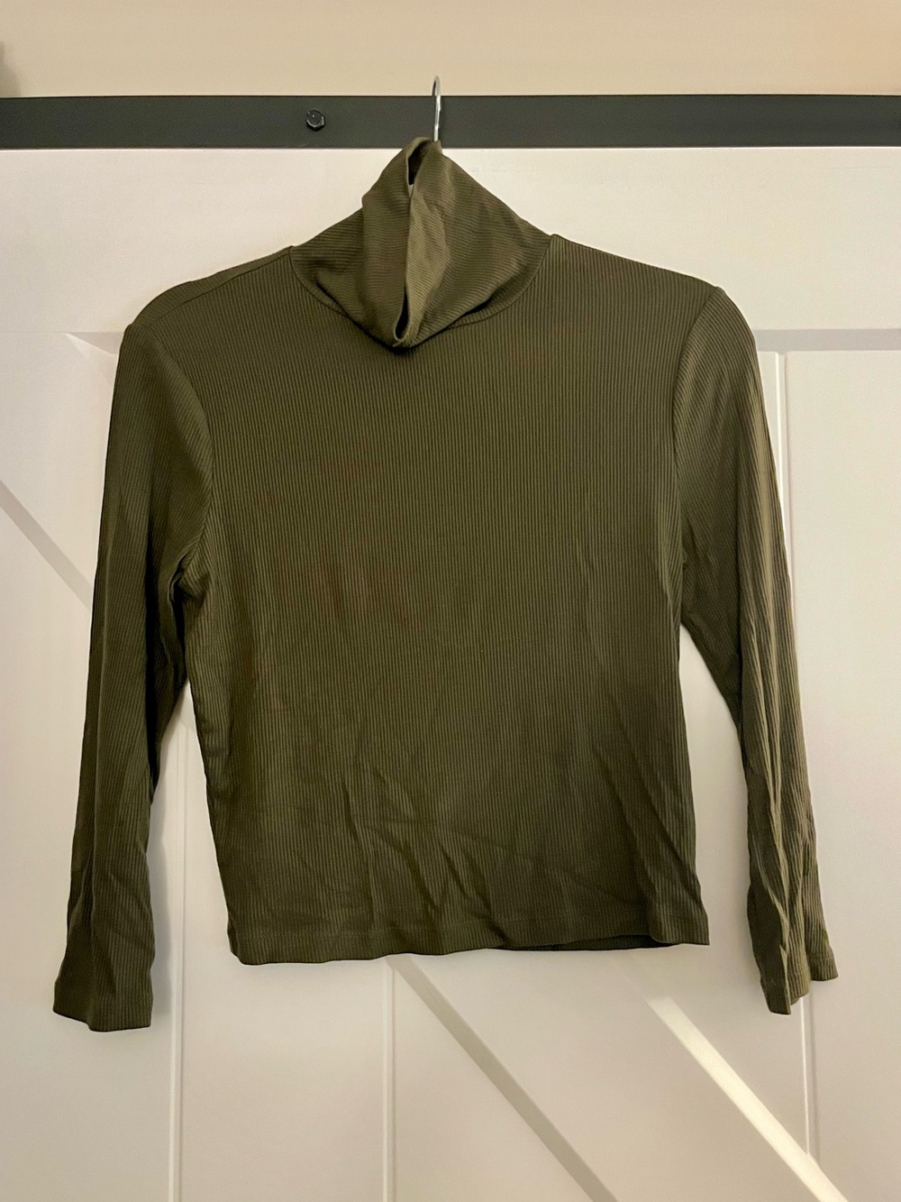 Olive Green Ribbed Turtleneck